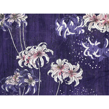 將圖片載入圖庫檢視器 Lightweight Cotton Yukata for Women, Purple base, Spider lilies Flowers pattern– Inspired by Kaneko Misuzu’s Poetry, Summer Japanese Kimono Robe