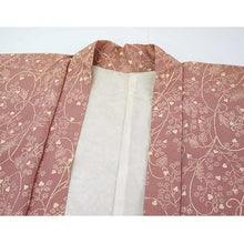 画像をギャラリービューアに読み込む, Vintage Haori Kimono Jacket Silk, Muted Pink, Maples, Classic Arabesque Pattern