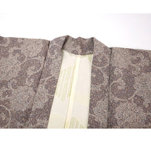 画像をギャラリービューアに読み込む, Vintage Haori Kimono Jacket Silk, Dusky Purple base, hrysanthemum and Arabesque Motif
