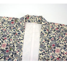 Load image into Gallery viewer, Vintage Haori Kimono Jacket Silk, White(ivory) base, Seasonal Flowers ,Chrysanthemum, Maple, Pine, Plum