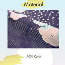 画像をギャラリービューアに読み込む, Lightweight Cotton Yukata for Women, Purple base, Crisp geometric snowflakes, Flower pattern – Inspired by Kaneko Misuzu’s Poetry, Summer Japanese Kimono Robe