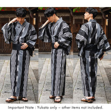 画像をギャラリービューアに読み込む, Men's Yukata Cotton : Black Yagasuri Yukata