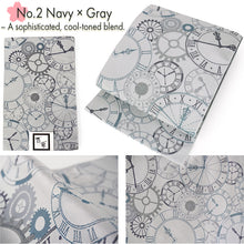 Load image into Gallery viewer, Washable Nagoya Obi (Object pattern) ,Beige ,Navy, Black –Classic Yet Modern– A Must-Have for Kimono Lovers