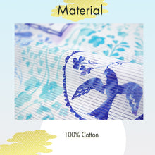 画像をギャラリービューアに読み込む, Lightweight Cotton Yukata for Women, Blue base, Bird, Bell pattern – Inspired by Kaneko Misuzu’s Poetry, Summer Japanese Kimono Robe