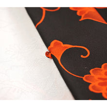 画像をギャラリービューアに読み込む, Vintage Haori Kimono Jacket Silk, Elegant Black base, Timeless Vines