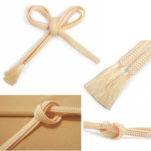 画像をギャラリービューアに読み込む, Stylish & Washable Ramiel Obiage & Obijime Set , Light Brown,Cream