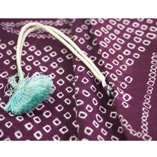 画像をギャラリービューアに読み込む, Vintage Haori Kimono Jacket Silk, Deep Red-Purple base, bamboom, ka-no-ko (Fawn Spots)Pattern