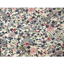 Load image into Gallery viewer, Vintage Haori Kimono Jacket Silk, White(ivory) base, Seasonal Flowers ,Chrysanthemum, Maple, Pine, Plum
