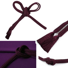 画像をギャラリービューアに読み込む, Stylish & Washable Ramiel Obiage & Obijime Set , Purple ,Wine Red