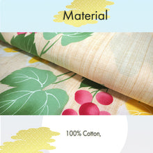 Load image into Gallery viewer, Women's Cotton Yukata, Casual Summer Kimono -Beige Base with Grapes and Vines