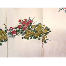 將圖片載入圖庫檢視器 Vintage Haori Kimono Jacket Silk, White(ivory) base, Maples, Floral