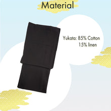 画像をギャラリービューアに読み込む, Men's Yukata Cotton & Linen : Solid Black Yukata