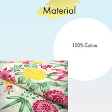 Load image into Gallery viewer, Women's Cotton Yukata, Casual Summer Kimono -Light Beige Base with Pink and yellow Autumn leaves and chrysanthemums