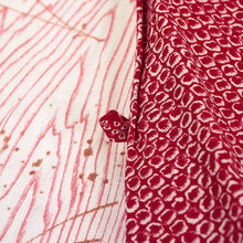 Load image into Gallery viewer, Vintage Haori Kimono Jacket Silk, Classic Red base, “Kanoko” Dots , Paulownia Design