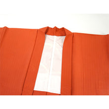 將圖片載入圖庫檢視器 Vintage Haori Kimono Jacket Silk, Vivid Orange base, Cloud ,Dew-on-Grass Motifs