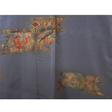 画像をギャラリービューアに読み込む, Vintage Haori Kimono Jacket Silk,Blue-Gray base, Shosoin Deer Motif