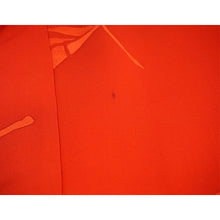 Load image into Gallery viewer, Vintage Haori Kimono Jacket Silk, Bright Red base, Leaf Motif