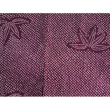 画像をギャラリービューアに読み込む, Vintage Haori Kimono Jacket Silk, Deep Red-Purple base, bamboom, ka-no-ko (Fawn Spots)Pattern