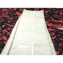 將圖片載入圖庫檢視器 Vintage Haori Kimono Jacket Silk, Black base,Scenic Motifs