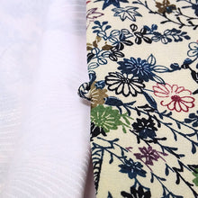 Load image into Gallery viewer, Vintage Haori Kimono Jacket Silk, White(ivory) base, Seasonal Flowers ,Chrysanthemum, Maple, Pine, Plum