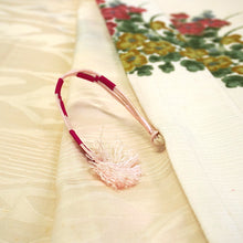 將圖片載入圖庫檢視器 Vintage Haori Kimono Jacket Silk, White(ivory) base, Maples, Floral