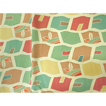 画像をギャラリービューアに読み込む, Vintage Haori Kimono Jacket Silk, Green base, Colorful Geometric Pattern