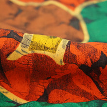 Load image into Gallery viewer, Vintage Haori Kimono Jacket Silk,red base, Colorful & Unique Geometric Pattern