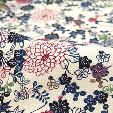 Load image into Gallery viewer, Vintage Haori Kimono Jacket Silk, White(ivory) base, Seasonal Flowers ,Chrysanthemum, Maple, Pine, Plum