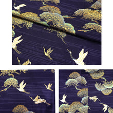 將圖片載入圖庫檢視器 Men's Happi Coat: Kimono Robe -Black, Navy Blue, Red base, Cranes & Pine Trees