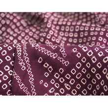 画像をギャラリービューアに読み込む, Vintage Haori Kimono Jacket Silk, Deep Red-Purple base, bamboom, ka-no-ko (Fawn Spots)Pattern