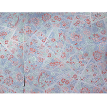画像をギャラリービューアに読み込む, Vintage Haori Kimono Jacket Silk, Greyish Blue base, Floral Motifs