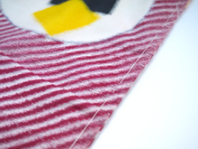 Load image into Gallery viewer, Vintage Japanese Kimono Women's Robe Silk, Red & White Striped Kimono with Geometric Patterns