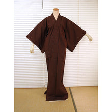 画像をギャラリービューアに読み込む, Vintage Japanese Kimono Women's Wool , Orange and Navy Stripes