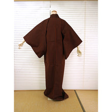 画像をギャラリービューアに読み込む, Vintage Japanese Kimono Women's Wool , Orange and Navy Stripes