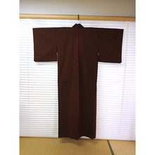 画像をギャラリービューアに読み込む, Vintage Japanese Kimono Women's Wool , Orange and Navy Stripes