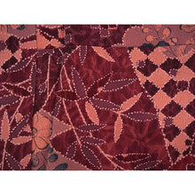 画像をギャラリービューアに読み込む, Vintage Japanese Kimono Women's Robe Silk, Red-Purple base with Tsujigahana, Bamboo, Ivy & Geometric Motifs