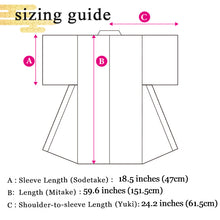 画像をギャラリービューアに読み込む, Vintage Japanese Kimono Women's Wool , Orange and Navy Stripes