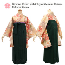画像をギャラリービューアに読み込む, Washable Embroidered Hakama & Nisha-sode Kimono Set for Women – Ready-to-Wear 2-Piece Outfit for Graduation & Formal Celebrations