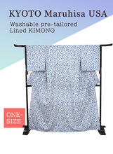 Load image into Gallery viewer, Washable pre-tailored Lined KIMONO【ONE-SIZE】(Small flower pattern.)