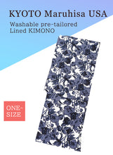 Load image into Gallery viewer, Washable pre-tailored Lined KIMONO【ONE-SIZE】(Larger floral pattern.)