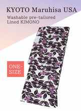Load image into Gallery viewer, Washable pre-tailored Lined KIMONO【ONE-SIZE】(Camellia pattern.)
