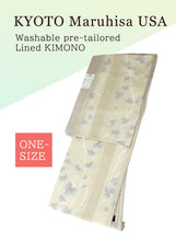 Load image into Gallery viewer, Washable pre-tailored Lined KIMONO【ONE-SIZE】(Random thick stripes and ivy pattern.)