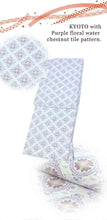 Load image into Gallery viewer, Washable pre-tailored Lined KIMONO【ONE-SIZE】(Purple floral water chestnut tile pattern.)