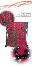 Load image into Gallery viewer, Washable pre-tailored Lined KIMONO【ONE-SIZE】(Striped pattern of interlinked camellias.)