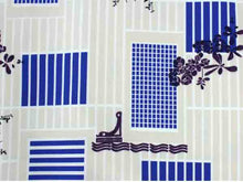 Load image into Gallery viewer, Washable pre-tailored Lined KIMONO【ONE-SIZE】(Blue geometric patterns, polka dots and orchids on latticework pattern.)