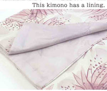Load image into Gallery viewer, Washable pre-tailored Lined KIMONO【ONE-SIZE】(Large dahlia-like flowers pattern.)