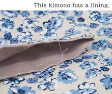 Load image into Gallery viewer, Washable pre-tailored Lined KIMONO【ONE-SIZE】(Small flower pattern.)