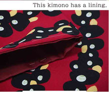 Load image into Gallery viewer, Washable pre-tailored Lined KIMONO【ONE-SIZE】(Striped pattern of interlinked camellias.)