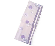 Load image into Gallery viewer, Washable pre-tailored Lined KIMONO【ONE-SIZE】(Purple stripe and snowflake pattern.)