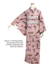 Load image into Gallery viewer, Washable pre-tailored Lined KIMONO【ONE-SIZE】(The latticework is colored brown in places and has a floral pattern like an orchid pattern.)